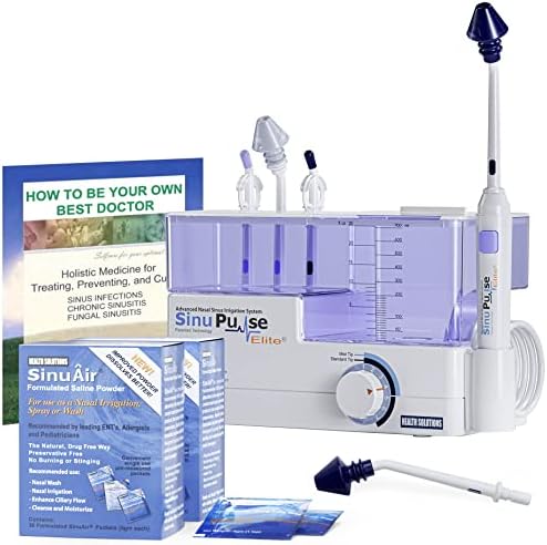 SinuPulse Elite Advanced Nasal Irrigation System, Pulsating Nasal Congestion Relief & Sinus Rinse Machine with 90 SinuAir Packets