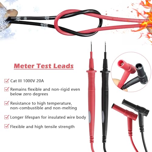 Multimeter Test Leads Cat III 1000V 20A Replacement for Fluke Ideal Simpson