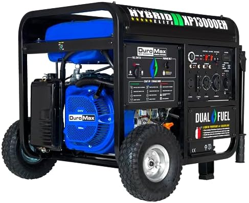 DuroMax XP12000EH 12,000-Watt Dual Fuel Portable Generator – Gas & Propane, Electric Start, Whole Home Backup Power, Transfer Switch Ready, RV & Emergency Ready