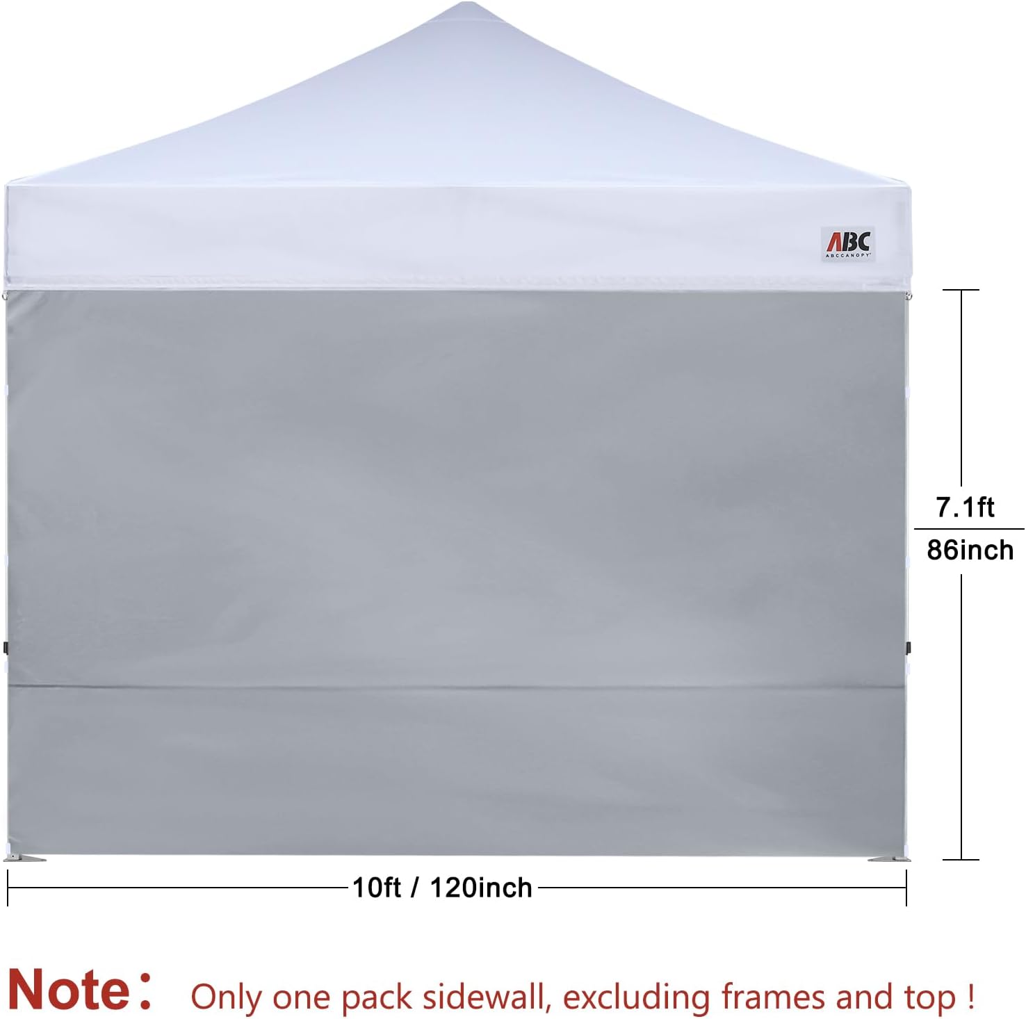 ABCCANOPY Instant Canopy SunWall 10x10 FT No Frame or Top, White