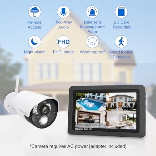 CasaCam Wireless Security Camera Air, 7 inch Monitor, 2 720p Cams, No Fees