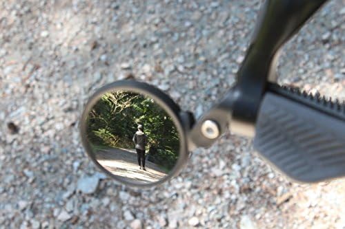 Hafny Bike Mirror, Bike Bar End Mirror, Unbreakable Stainless Steel Lens, Safe Adjustable Rearview Mirror, Cycle, E-bike, HF-MR083/HF-M851-FR03 (Black 62mm Dia)