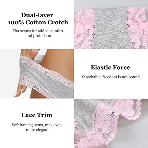 Women’s Underwear Soft Breathable Cotton Brief Ladies Panties 5-Pack