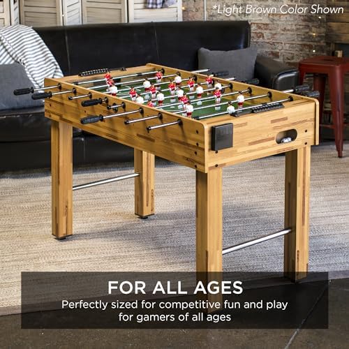Best Choice Products Foosball Table for Kids and Adults, Game Room Soccer Game Table w/ 2 Balls, 2 Cup Holders, Ergonomic Handles, Chrome Finished Metal Bars