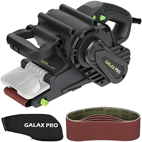 GALAX PRO 1010W Belt Sander, 120-380 RPM 6-Variable Speed Settings | Electric Sander with 5 Sanding Belts(76x533 MM), Dust Bag,for wood
