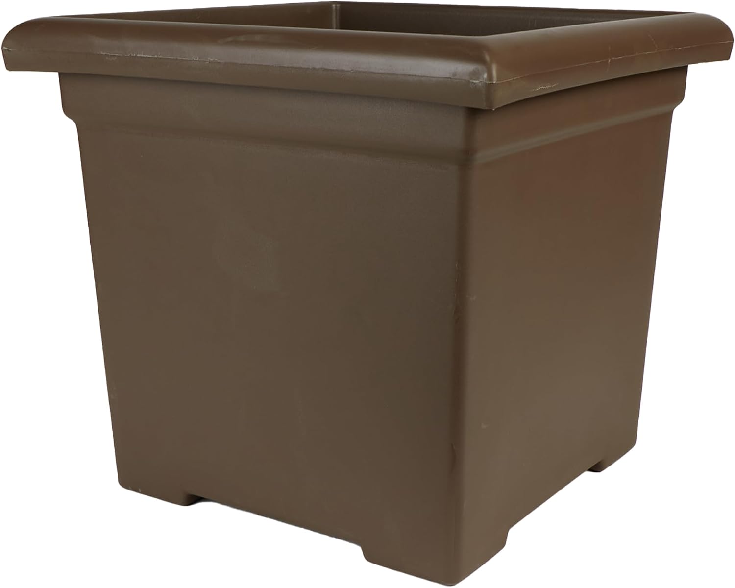 The HC Companies Accent Square Plant Pot w/Drainage - Classic Planters for Outdoor Plants & Indoor Plants - Lightweight & UV-Resistant Square Planter Box (15.5”, Sandstone, Pack of 1)