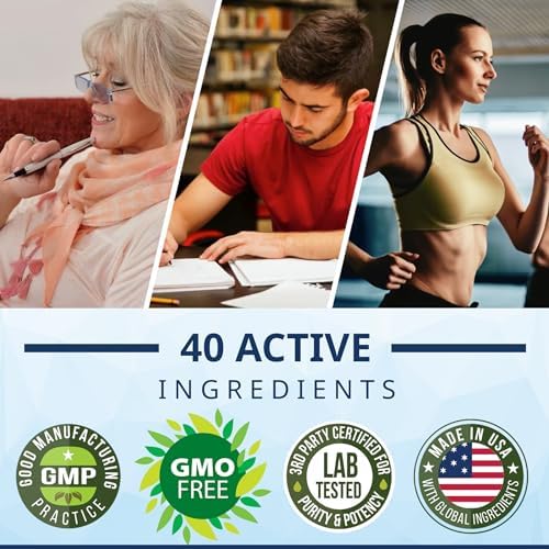 40-in-1 Brain Booster Supplement for Focus, Memory, Clarity
