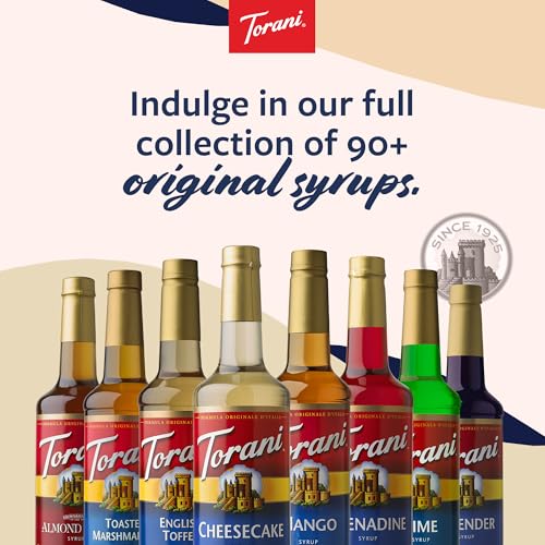 Torani Coffee Syrup, Vanilla, Caramel, and Hazelnut Variety 3-Pack, Flavoring for Drinks, Pumps Included, 25.4 Fl Oz Ea