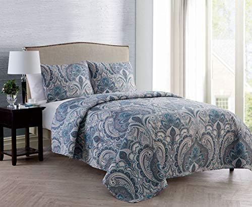 VCNY Home Lawrence 3-Piece Bedding Set, Queen/Full, Blue