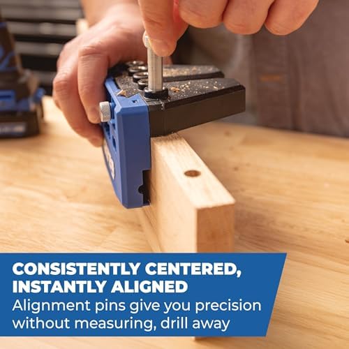 Kreg Dowel Jig Kit - Doweling Guide Kit with Removable Drill Guides - No-Measure Doweling Jig for Benchtop and Workshop Projects - Cabinet Joint