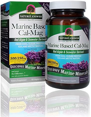 Nature's Answer Marine Based Magnesium, Super Concentrated 500mg | Plant Based | Red Algae & Seawater Derived | Alcohol-Free & Gluten-Free | Vegetarian Capsules 90ct