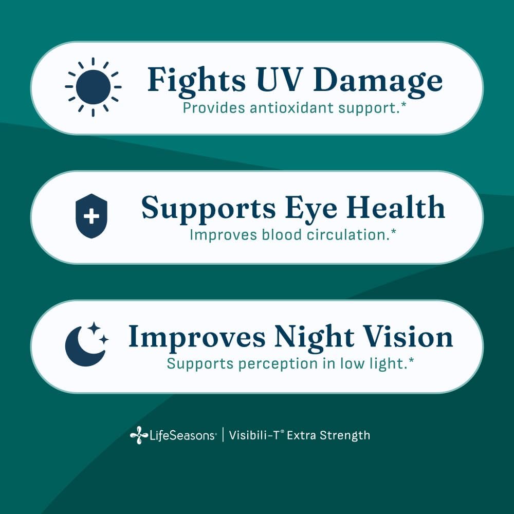 Visibili-T - Vitamin Supplement for Eye Health & Vision Support - Carrot Root, Chromium, Bilberry, Ginkgo Biloba, Grape Seed Extract, Lycopene, Vitamin A, Lutein & Zeaxanthin - 60 Capsules