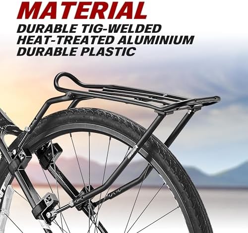 Ibera Bike Rack - Bicycle Touring Carrier Plus+ for Disc Brake/Non-Disc Brake Mount, Fat Tire Bikes, Frame-Mounted for Heavier Top & Side Loads, Height Adjustable for 26"-29" Frames