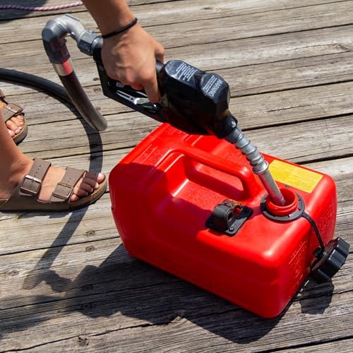 Scepter 3.2 Gallon Portable Marine Gas Can, Boat Fuel Tank with Top Handle | Underseat Design, 2-Way Vented Cap, Built-In Fuel Gauge and Pick-Up, EPA & CARB Compliant, 14"L x 10.5"W x 9"H (08576)