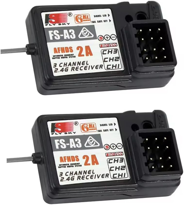 2Pcs Flysky FS-A3 AFHDS2A 2.4G 3CH Receiver for GT2E GT2G Transmitter