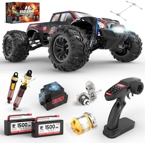 Hosim 1:10 Brushless RC Cars for Adults & Boys, 60+ KMH Remote Control Car | 4WD Off Road Monster Truck, Waterproof All-Terrain RC Truck