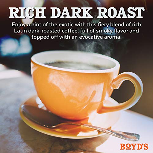 Boyd's Coffee Red Wagon Single Serve, 12 Count | BPI certified, Rainforest Alliance beans, smoky flavor, smooth finish, roasted in Portland, Oregon