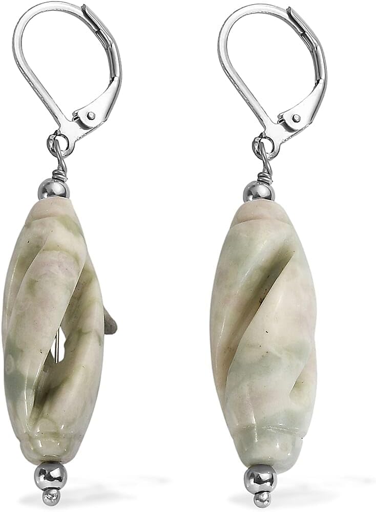 Sesame Jasper 40.00 ctw Earrings in Stainless Steel