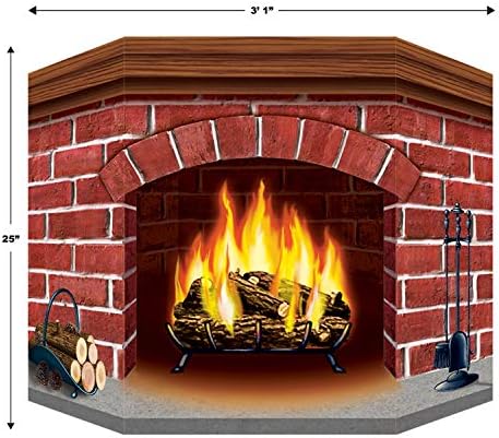 Brick Fireplace Stand-Up Party Accessory (1 count) (1/Pkg)