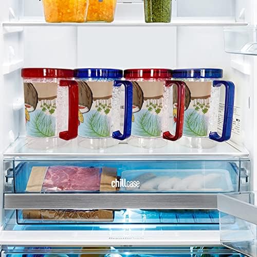 It's 5 O'Clock Somewhere Party Parrot Double Wall Gel Frosty Freezer Ice Mugs Clear 16oz Set of 2