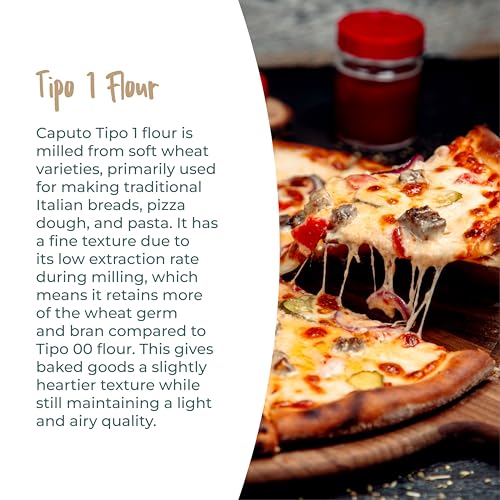 Antimo Caputo Tipo 1 Wheat Flour 11 LB Bag - Soft Wheat Flour, With Germ & Bran, Rustic Breads, Pizza & More - Italian Flour