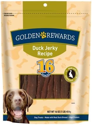 Golden Rewards Duck Jerky Dog Treat, 16 oz