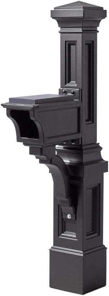 Step2 Atherton Mail Post, Mailbox Not Included, Weather Resistant, Large Outdoor Mailbox Post, Made of Durable Plastic, Easy to Install, Classic White