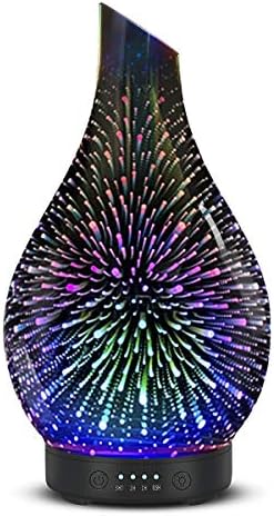 Aromatherapy Essential Oil Diffuser for Home- Art Glass Diffuser for Essential Oils with Waterless Auto Shut-Off 4 Timer 7 Colors LED Night Light
