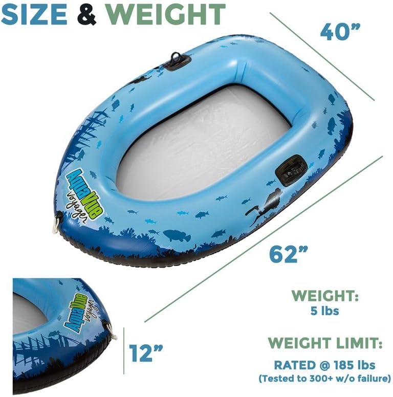 Aquavue Clear Bottom Inflatable Raft with Viewing Window | Transparent-bottom float for underwater viewing, kids and adults