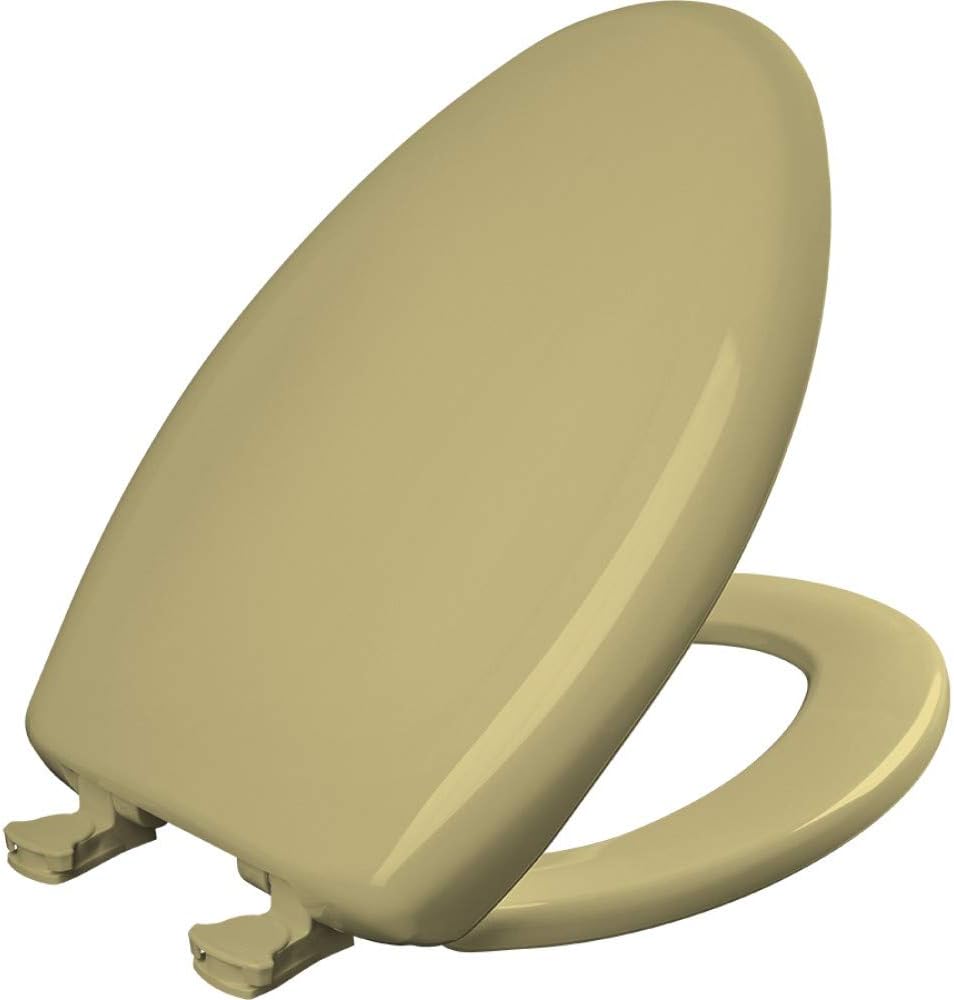 Bemis Classic Colors Slow Close Toilet Seat, Easy Clean Hinges and Durable Plastic Seat, Made in USA, Elongated, Black