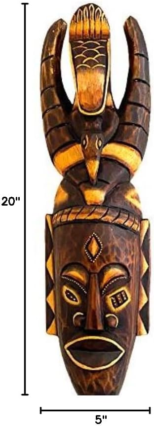 OMA African Mask Wall Hanging Decor For Love & Fortune Wooden Hand Crafted Tiki Tribal Polynesian Mask Home Decor Gift