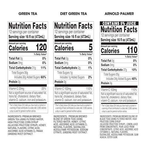 Arizona Green Tea with Ginseng and Honey - 16 Fl Oz (12 Pack)