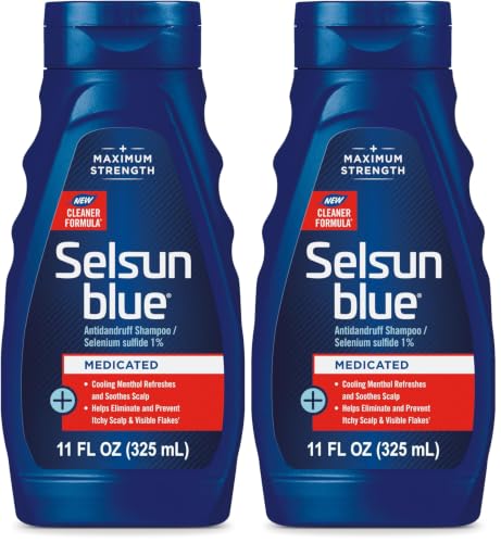 Selsun Blue Medicated Antidandruff Shampoo, Maximum Strength Scalp Treatment With Selenium Sulfide, 11 fl. oz.