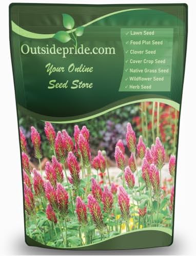 Outsidepride Crimson Clover Seeds - 10 lbs. Annual, Nitrocoated, & Inoculated Ground Cover Seeds, Ideal Clover Seed for Lawn, Cover Crop, Pasture, Hay, Green Manure & Wildlife Forage