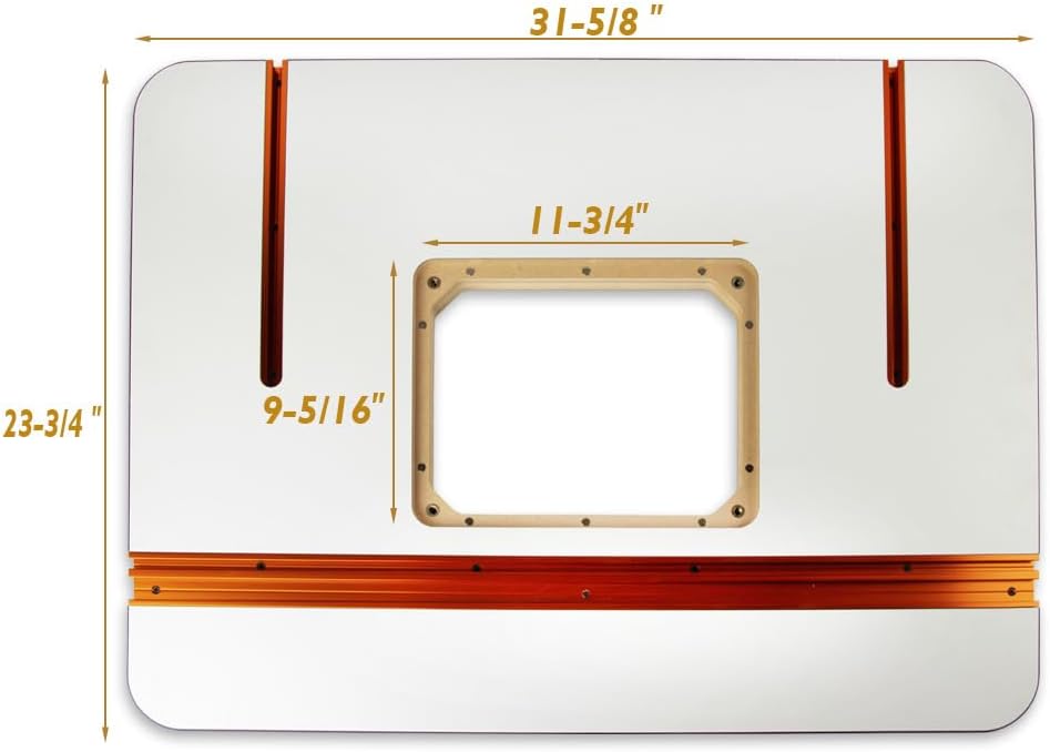 O'SKOOL MDF Router Table Top, 32 Inch by 24 Inch | Laminated Surface, 9-1/4" by 11-3/4" Plate Opening, Fits O'SKOOL Router Lifts