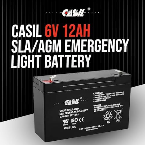 Casil CA6120 6V 12Ah Battery - 12Amp, 6V AGM Deep Cycle Battery, SLA Battery F2, VRLA Replacement, Emergency Light Battery 6V 12Ah - 2 Pack
