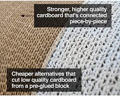 PetFusion 3-Sided Vertical Scratch Play & Perch Cat Scratching Post, 24" x 10.5" x 21.1", Multiple Angle Cat Scratching Pad, 6 Usable Sides