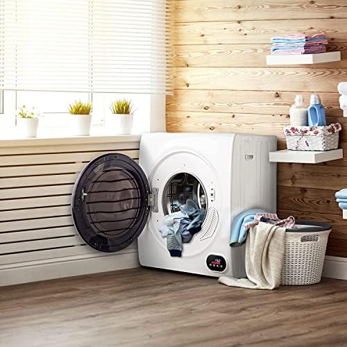 Euhomy Compact Laundry Dryer, 3.5 cu ft Front Load Stainless Steel Clothes Dryers With Exhaust Pipe, 1500W