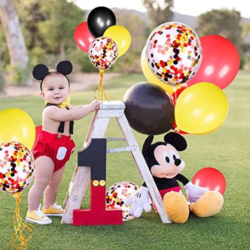 JOYYPOP 80 PCS Red White Blue Balloons 12 in with Confetti for 4th of July