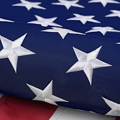 American Flag 6x10 ft: Long Lasting and Heavy Duty Nylon US Flags | Embroidered Stars, Sewn Stripes, Brass Grommets, UV Protection Perfect for Outdoors! USA Flag