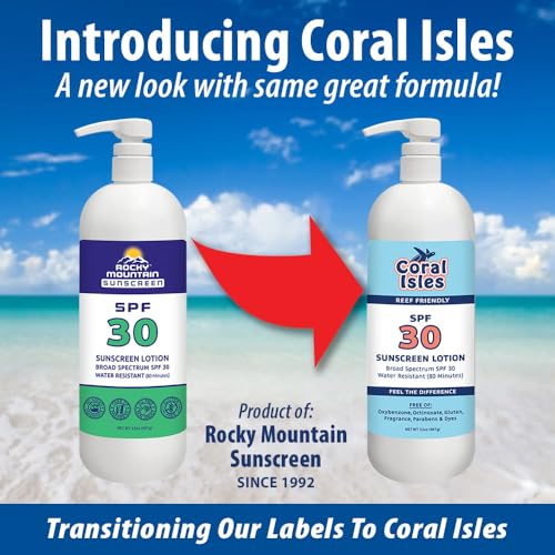 Coral Isles SPF 50 Sunscreen Pump Reef Compliant Broad Spectrum 128 Fl Oz