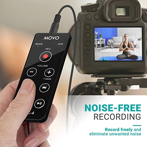 Movo REC-4 Wired Remote Control for Zoom H2n, H4n Pro, H5 and H6 Portable Digital Handy Recorders - Also Compatible with Sony M10, D50, D100