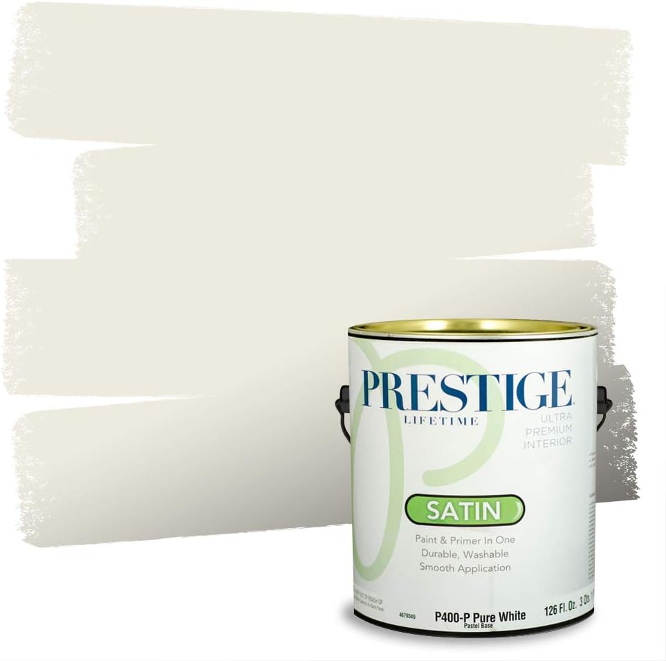 PRESTIGE Paints Exterior Paint and Primer In One, 1-Gallon, Satin, Comparable Match of Sherwin Williams* Black Magic*