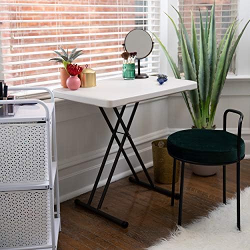 LIFETIME 80251 Adjustable Folding Laptop Table TV Tray, 26 Inch, White Granite