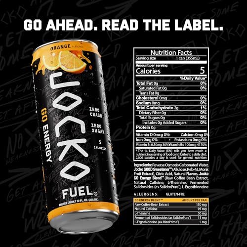 Jocko Fuel GO Energy Drinks, Sour Apple, 12 oz | 12 Pack