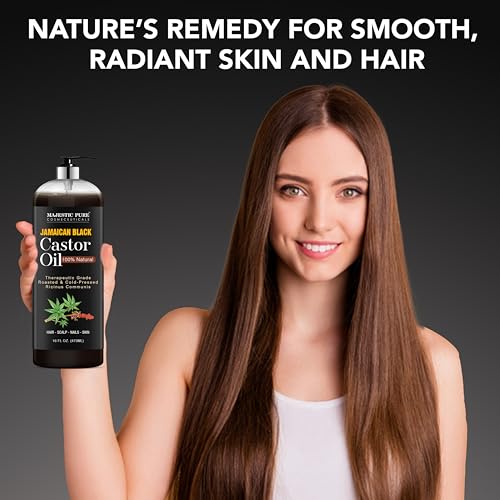 Majestic Pure Jamaican Black Castor Oil, 100% Natural Oil - 16 Fl Oz