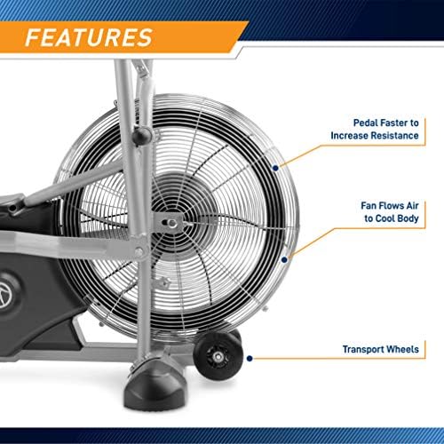 Marcy Air-Resistance Exercise Fan Bike With Dual Action Handlebars