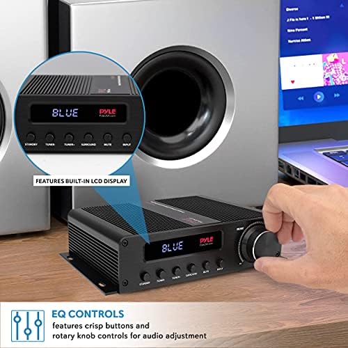 Pyle Wireless Bluetooth Home Audio Amplifier - 100W 5 Channel Home Theater Power Stereo Receiver, Surround Sound w/ HDMI, AUX, FM Antenna