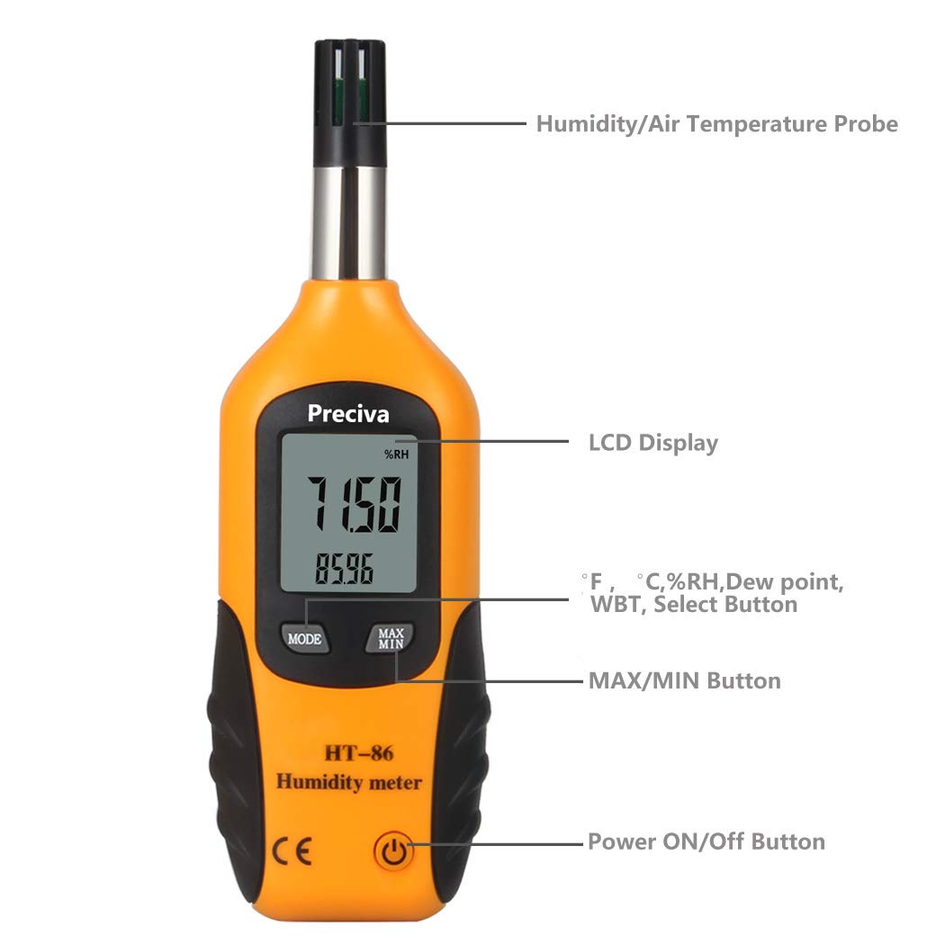 Preciva Digital Psychrometer Thermo-Hygrometer