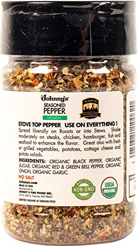 Johnny's - Seasoned Pepper - 5 oz | Pepper Seasoning Blend, Great For Meats, Poultry, Vegetables, Soups, Grilling, Roasting & Everyday Cooking